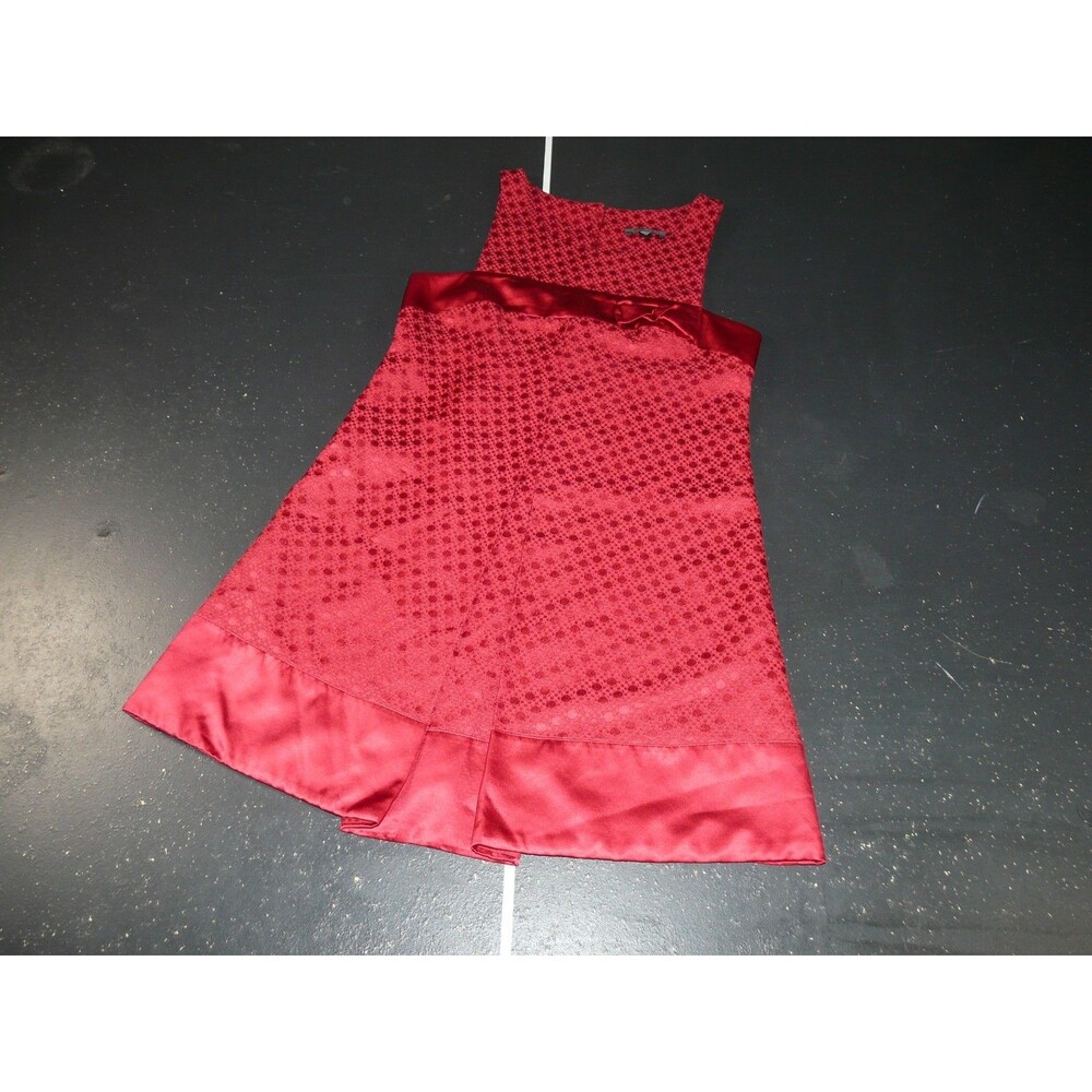 Bebe Red Bow Sparkle Pleated Cocktail Party Dress Women's XS 74649101-B777